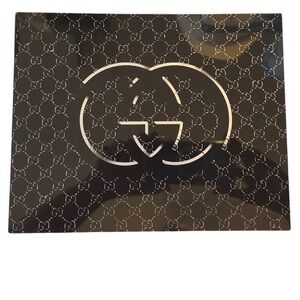 Gucci Monogram Canvas Wall Art Black Silver Interlocking GG Logo Home Decor 10x8